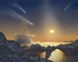Cometary bombardment around Tau Ceti