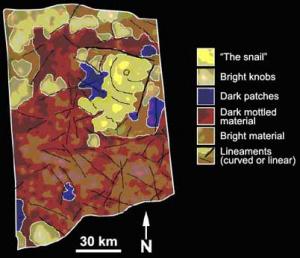 Diagram of Titan volcano