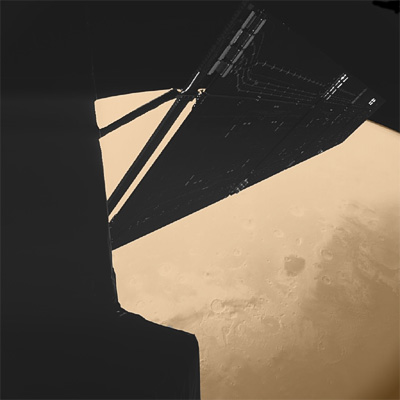 Philae lander looks at Rosetta and Mars