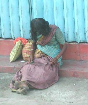 Beggar woman in Madurai
