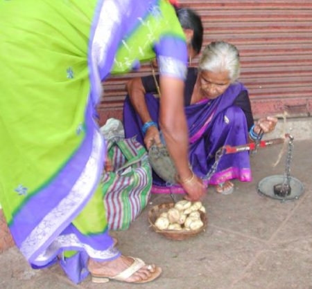 Women outside the marketplace