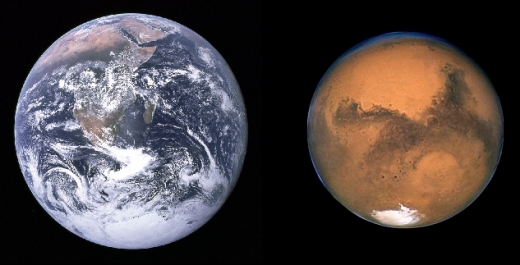 Earth and Mars